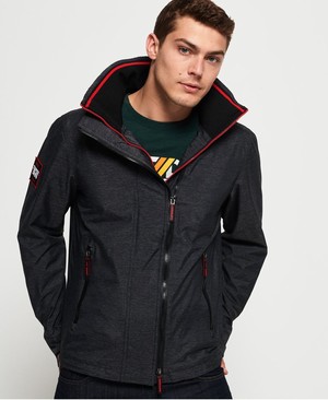 Superdry Hooded Technical Pop Cipzár SD-Windcheater Férfi Kabát Fekete/Piros | UECJY7915